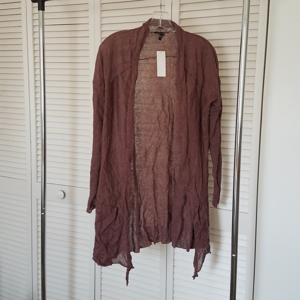 RARE BNWT Eileen Fisher SAMPLE Sweater Cotton Steel Amethyst LG XL